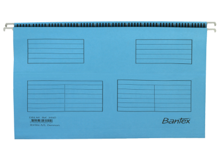 Poza cu DOSAR SUSPENDAT BANTEX FLEX A4, CAPACITATE 100 FILE, BAGHETA METALICA, CARTON BLUE ANGEL, INCLUDE ETICHETA SI PORTETICHETA 5 CM, CULOARE ALBASTRU COBALT