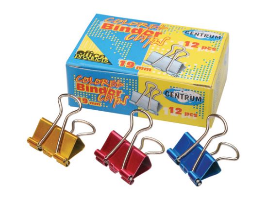 Poza cu Clips pt. hartie 19 mm  12 buc/cut - culori metalizate