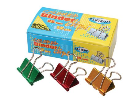 Poza cu Clips pt. hartie 25 mm  12buc/cut - culori metalizate