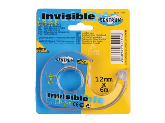 Poza cu Banda adeziva transparenta 12mm x 6m in hard dispenser