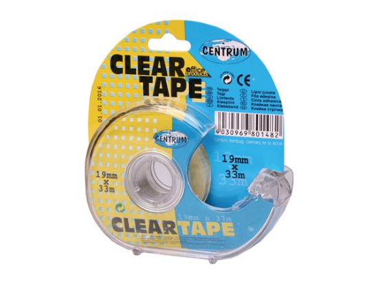 Poza cu Banda adeziva transparenta 19mm x 33m in hard dispenser