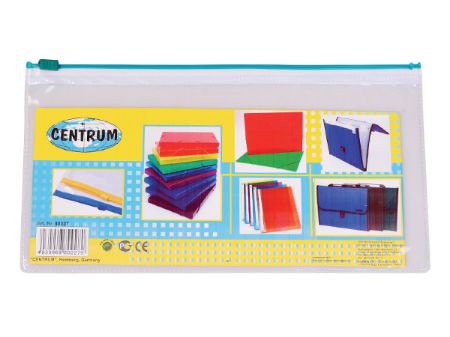 Poza cu Plic plastic 225 x 125 mm transparent cu zipper (4 culori) si eticheta