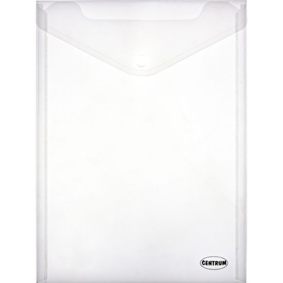 Poza cu Plic plastic A4 semitransparent cu buton si clapa in V, diverse culori