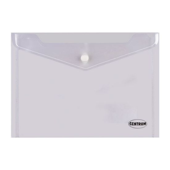 Poza cu Plic plastic A5 semitransparent cu buton si clapa in V, culori asortate