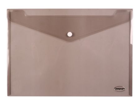 Poza cu Plic plastic A4 semitransparent cu buton si clapa in V, NEGRU