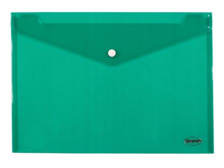 Poza cu Plic plastic A4 semitransparent cu buton si clapa in V, VERDE
