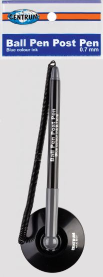 Poza cu Pix cu postament adeziv si snur POST PEN - mina albastra