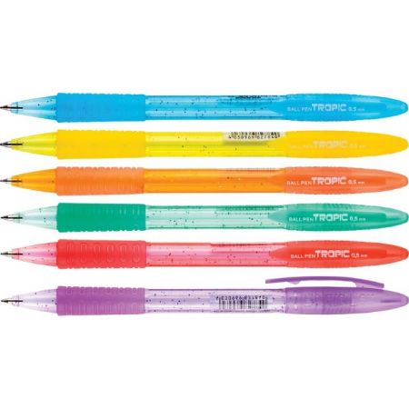 Poza cu Pix automatic cu grip TROPIC - mina albastra 0,5 mm, culori asortate