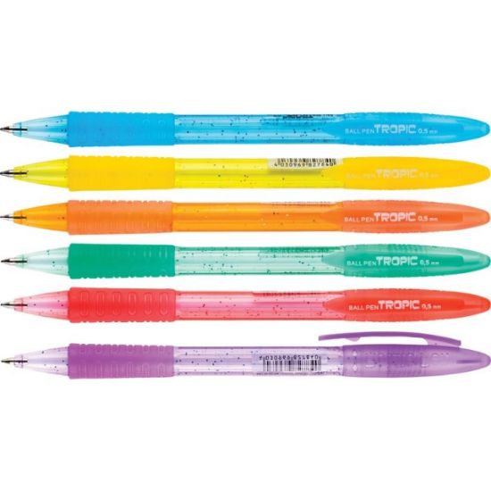 Poza cu Pix automatic cu grip TROPIC - mina albastra 0,5 mm, culori asortate