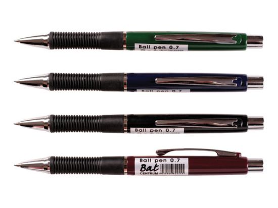 Poza cu Pix automatic cu grip BAT- mina albastra 0,7 mm, culori asortate