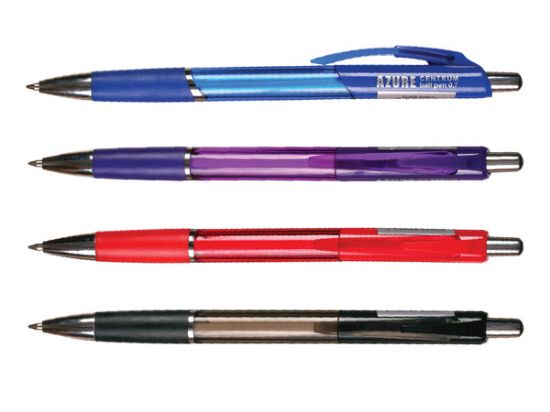 Poza cu Pix automatic cu grip AZURE - mina albastra 0.7 mm, culori asortate