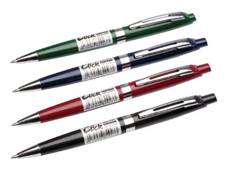 Poza cu Pix automatic cu grip CLICK - mina albastra 0,7 mm, culori asortate