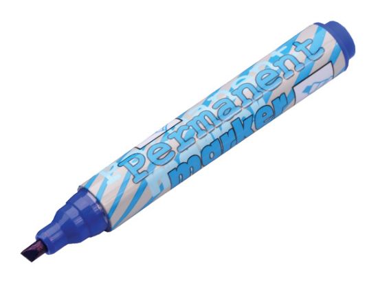 Poza cu Permanent marker albastru varf tesit