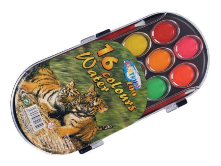 Poza cu Acuarele 16 culori ZOO cu 2 pensule