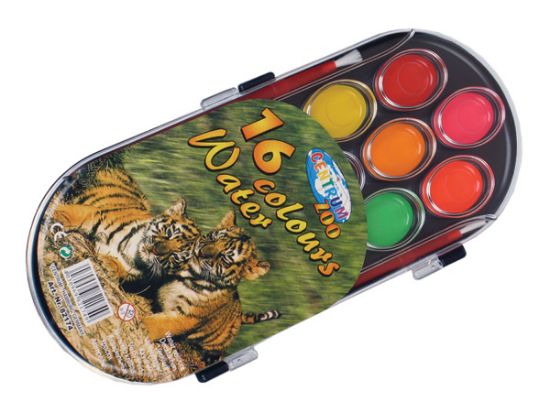 Poza cu Acuarele 16 culori ZOO cu 2 pensule