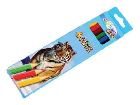 Poza cu Creioane color 6 culori/set 17.7cm  ZOO