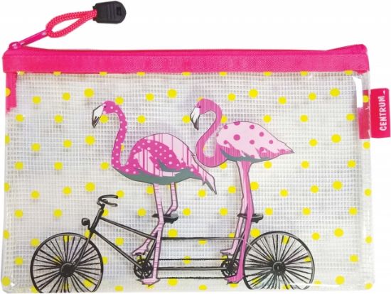 Poza cu Mapa plastic A6+ inchidere cu fermoar cu insertii de material, 3 desene deosebite