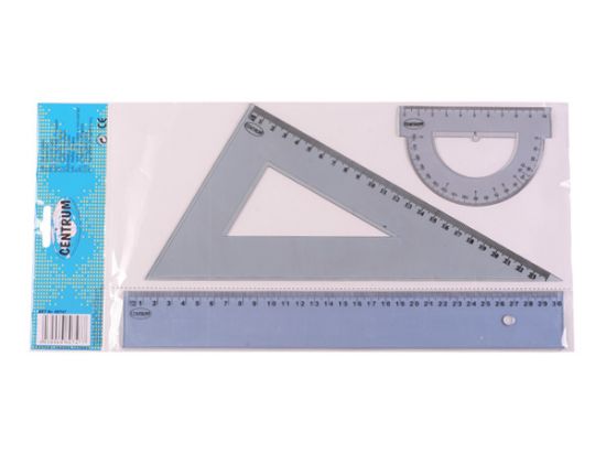 Poza cu Set geometrie de 30 cm. Contine: rigla, raportor, echer. NOU!!