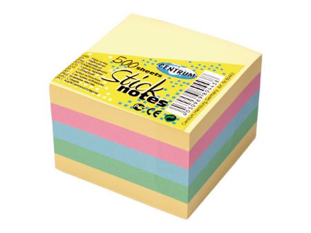 Poza cu Notes adeziv 76x76mm cub - culori pastelate - 400 file