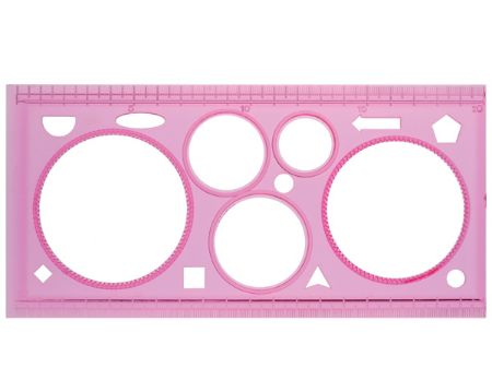 Poza cu Rigla plastic dreptunghiulara tip sablon cu forme