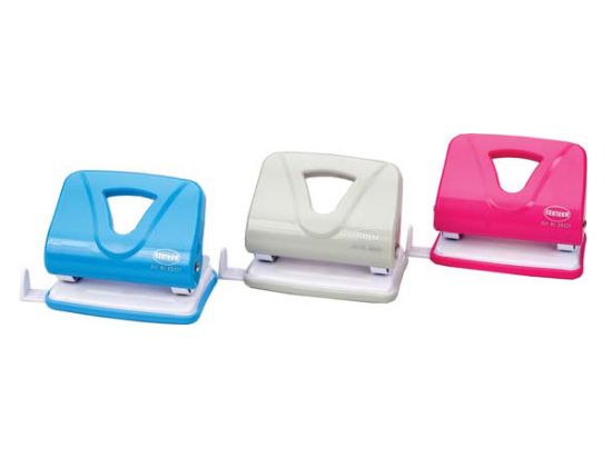 Poza cu Perforator cu limitator pentru 20 coli, culori asortate bleu, magenta si gri