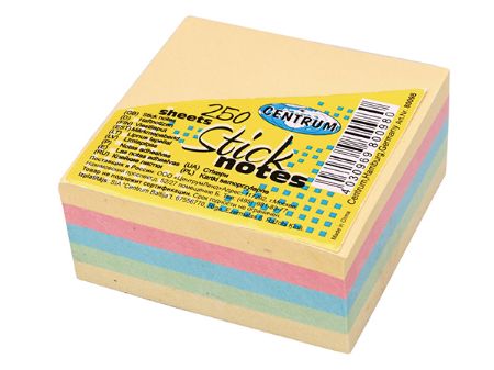 Poza cu Notes adeziv 51x51mm- 250 coli, 5 culori pale combinate.