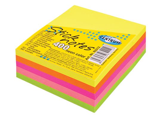 Poza cu Notes adeziv 76x76mm - 400 coli , 5 culori NEON combinate