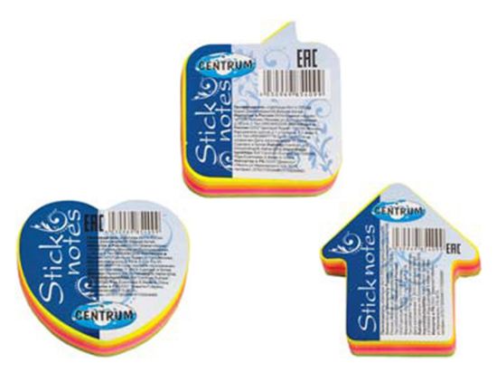 Poza cu Notes adeziv  Figurine - 100 coli, 5 culori NEON combinate