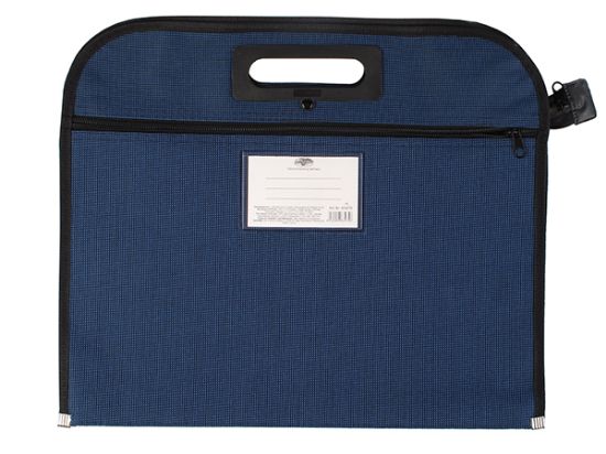 Poza cu Servieta A4  material textil , cu maner, inchidere cu fermoar, culoare albastra