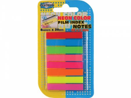 Poza cu Index hartie adeziv , 45 x 8mm, 8 culori NEON/set , 160 file/blister