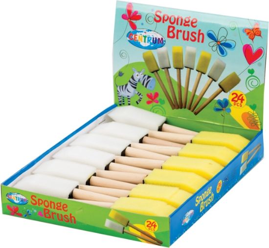 Poza cu Pensula tip burete GIRAFFE, 25x15x55mm, lungime 155mm, 24 bic pe display cutie carton