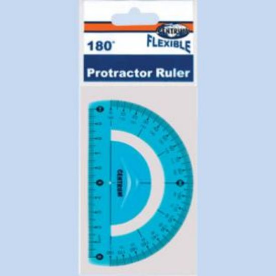 Poza cu Raportor plastic flexibil 360gr  SOFT ABS trei culori in blister