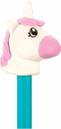 Poza cu Radiera cu prindere in capatul creionului in forma de UNICORN expunere in borcan de 36 buc