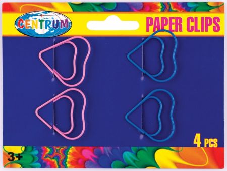 Poza cu Clips metalic model ”INIMA” dimensiune 28x28mm 4 bucati pe blister culori diferite