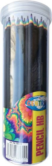 Poza cu Creion RAINBOW, lemn negru cu mina in mai multe culori. 48 buc/borcan.