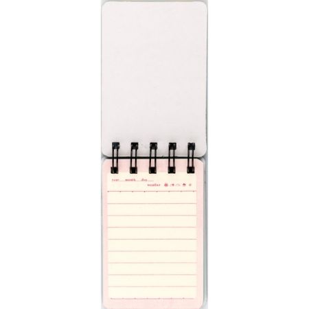 Poza cu Notebook cu spira in partea de sus a carnetelului, dimensiune 105x70 mm A6, 55 de pagini 100 g/m. Model Emojidex.