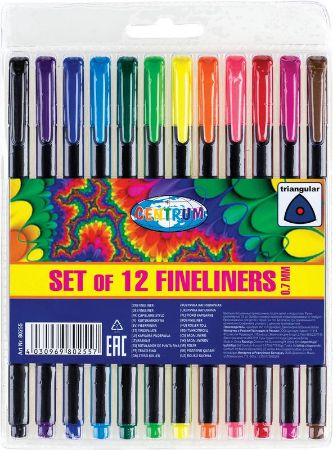Poza cu Set de 12 fineliner cu mina de 0.7mm, ambalaj de PVC NOU!!