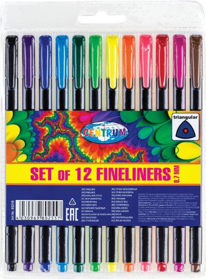 Poza cu Set de 12 fineliner cu mina de 0.7mm, ambalaj de PVC NOU!!