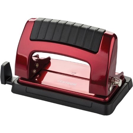 Poza cu Perforator metalic cu grip de cauciuc pentru 10 de pagini. Culoare BORDO. NOU!!