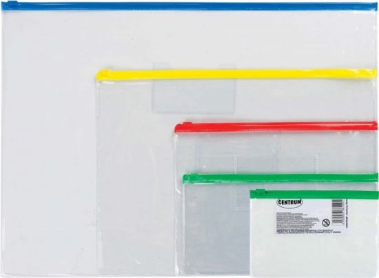 Poza cu Plic plastic cu fermoar de plastic, dimensiune A7; 155 x 105 mm.