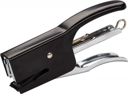 Poza cu Capsator tip cleste metalic, capacitate 20 de coli. Capse 24/6 si 26/6 culoare neagra.