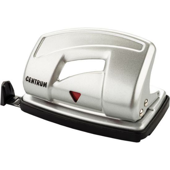 Poza cu Perforator metalic cu baza de cauciuc pentru depozitarea deseurilor. Capacitate 10 coli.