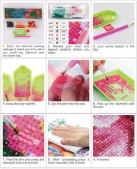 Poza cu Kit mozaic cu pietre acrilice, dimensiune 200 x 200 mm. Model cal.