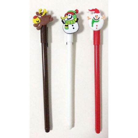 Poza cu Pix cu mina albastra, modele asortate de Craciun (OAMENI DE  ZAPADA, RENI) Mina de 0.7mm. 36buc/display.