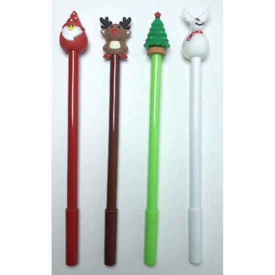 Poza cu Pix cu mina albastra, modele asortate CRACIUN (Mos Craciun, brad, reni, om de zapada) 36 buc/display.