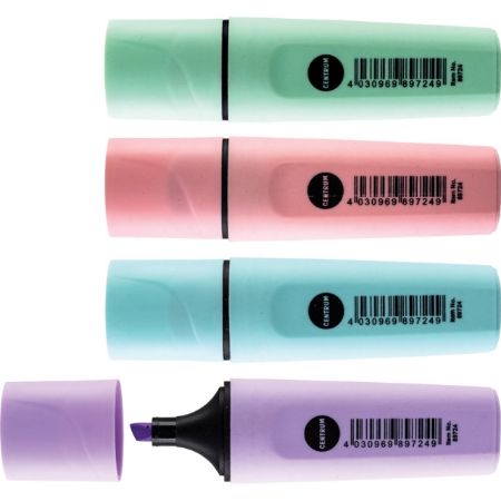 Poza cu Text marker culori pastelate varf tesit, dimensiune scriere 1-5mm. 24buc/display.