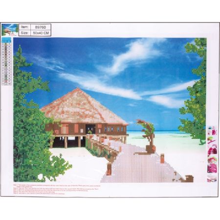 Poza cu Kit mozaic cu pietre acrilice pe canvas. Dimensiune 40x50 cm model ocean.