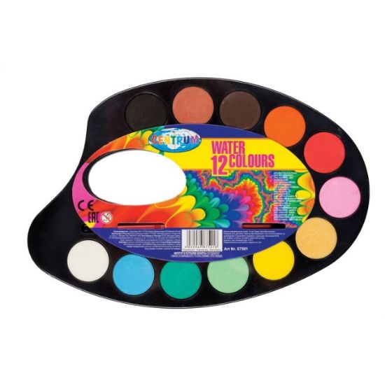 Poza cu Paleta pictura, 12 culori, pastila cu dimensiunea de 30mm.