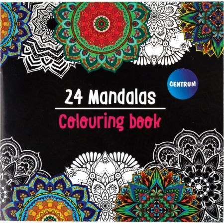 Poza cu Carte de colorat MANDALA, 24 de modele, dimensiune carte 185 x 185 mm.