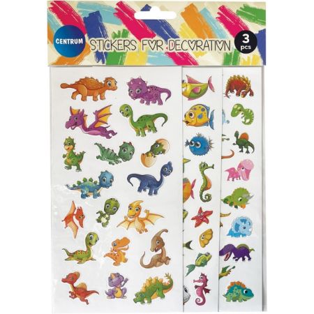 Poza cu Stickere decorative din hartie 15x10mm si 30x15mm pagina 19x10cm asortate pe blister